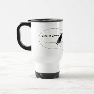 City of Crows logo graphic white stainless steel  Travel Mug