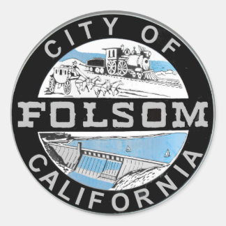 City of Folsom graphic logo: Graphic version Classic Round Sticker