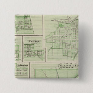 City of Franklin, Johnson Co with Shelbyville 15 Cm Square Badge