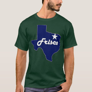 City of Frisco Texas Lone State Map Navy Blue T-Shirt