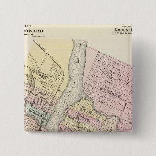 City of Ft Howard, City of Green Bay 15 Cm Square Badge