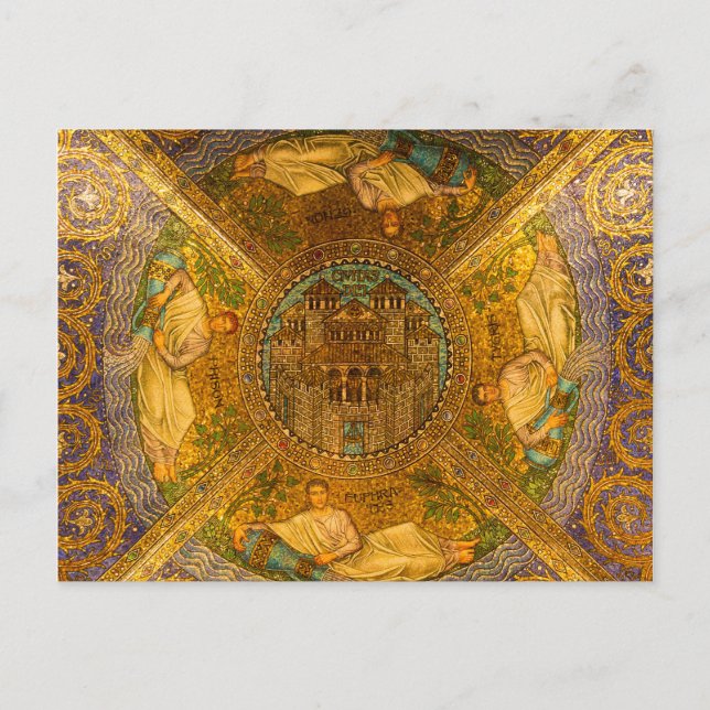 City of God Neo Byzantine mosaic cathedral ceiling Postcard (Front)