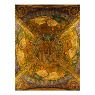 City of God Neo Byzantine mosaic cathedral ceiling Poster
