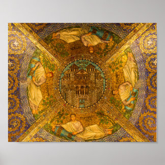 City of God Neo Byzantine mosaic cathedral ceiling Poster