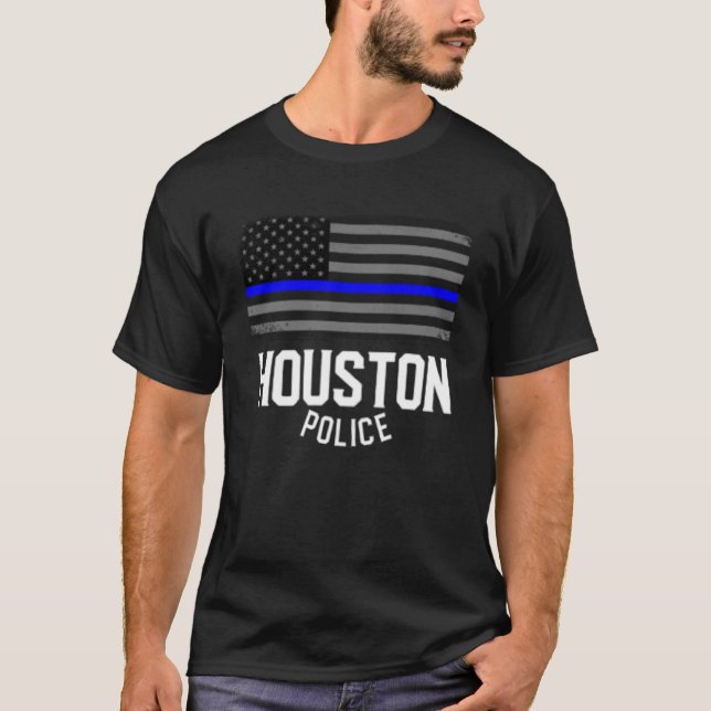 City of Houston Police Officer Texas Policeman T-Shirt (Front)