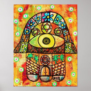 City Of Jerusalem Hamsa Poster