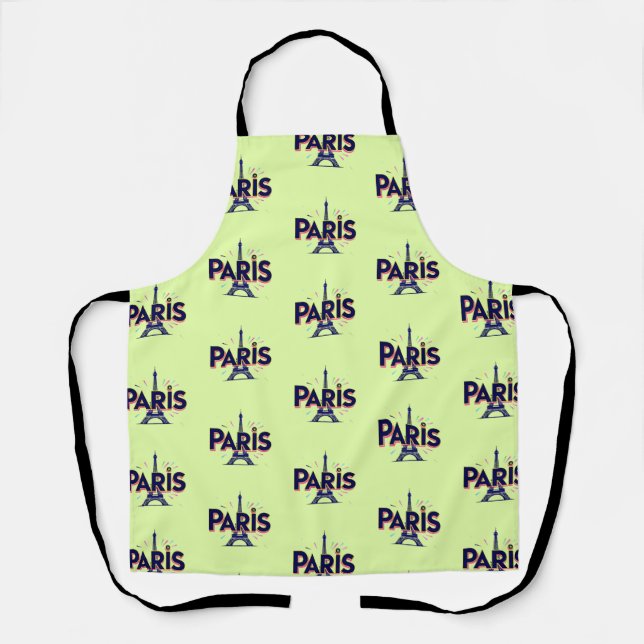 City of Lights: Bold Paris Typography Art Apron (Front)
