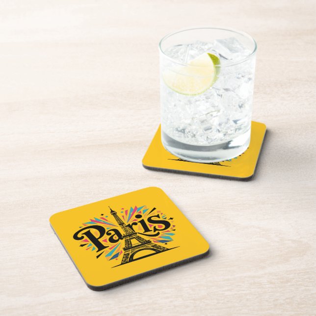 City of Lights: Bold Paris Typography Art Coaster (Right Side)