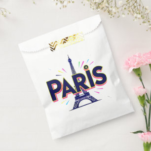 City of Lights: Bold Paris Typography Art Favour Bags