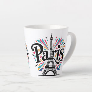 City of Lights: Bold Paris Typography Art Latte Mug