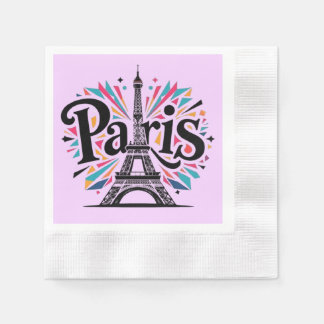 City of Lights: Bold Paris Typography Art Napkin