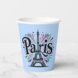 City of Lights: Bold Paris Typography Art Paper Cups