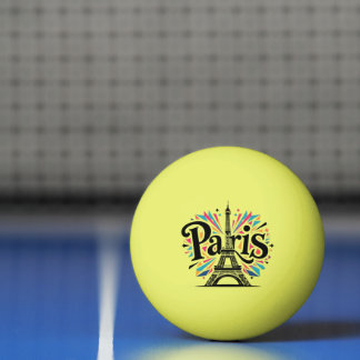 City of Lights: Bold Paris Typography Art Ping Pong Ball