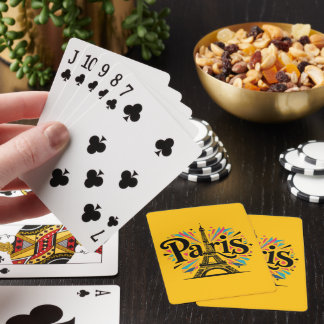 City of Lights: Bold Paris Typography Art Playing Cards