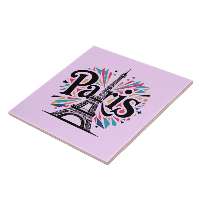 City of Lights: Bold Paris Typography Art Tile (Side)