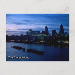 City of London at night postcard