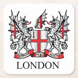 City of London coat of arms Square Paper Coaster