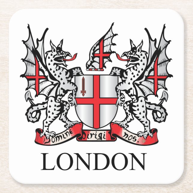 City of London coat of arms Square Paper Coaster (Front)