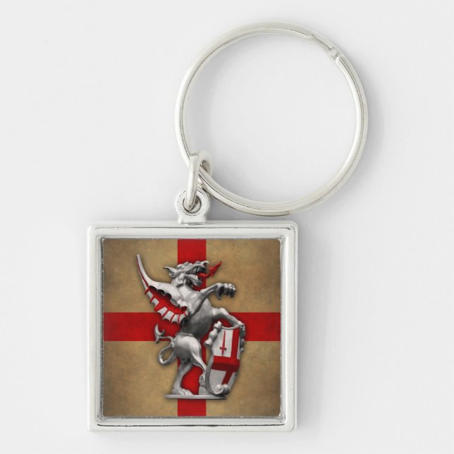 City of London Dragon Square Keychain (Front)