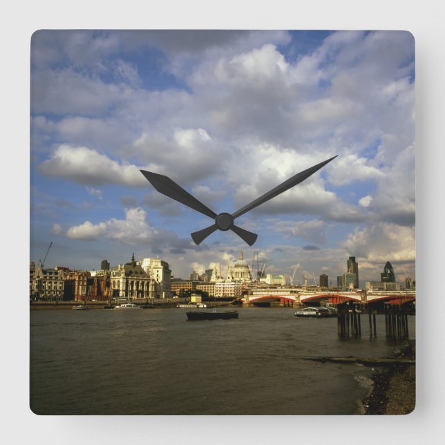 City of London In The 1990'S Square Wall Clock (Front)