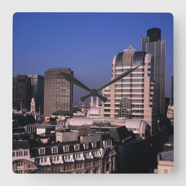 City of London Skyline Square Wall Clock (Front)
