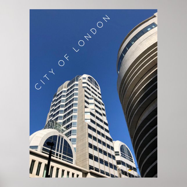 City of London | Skyscrapers in the blue sky photo Poster (Front)