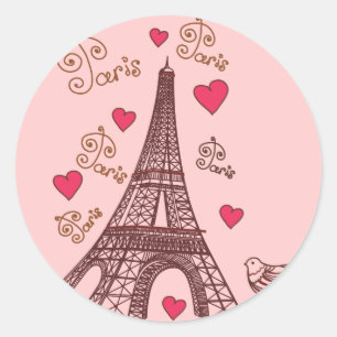 City of Love Paris Classic Round Sticker