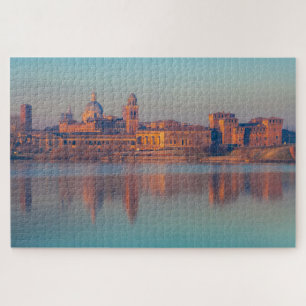 City of Mantua reflected skyline, Italy Jigsaw Puzzle