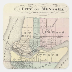 City of Menasha, City of Neenah Square Sticker