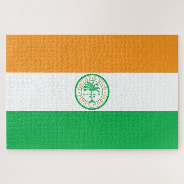 City of Miami (Florida) Flag Jigsaw Puzzle (Horizontal)