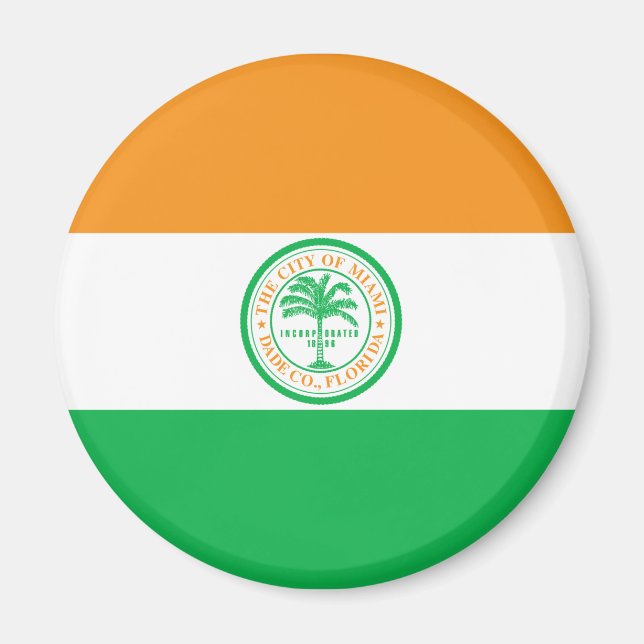 City of Miami (Florida) Flag Magnet (Front)