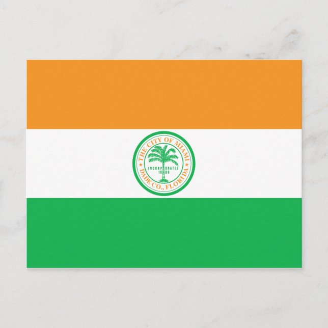 City of Miami (Florida) Flag Postcard (Front)
