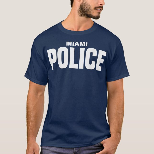 City of Miami Police Officer Florida Policeman T-Shirt (Front)