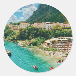 City of Mostar - Bosnia and Herzegovina Classic Round Sticker