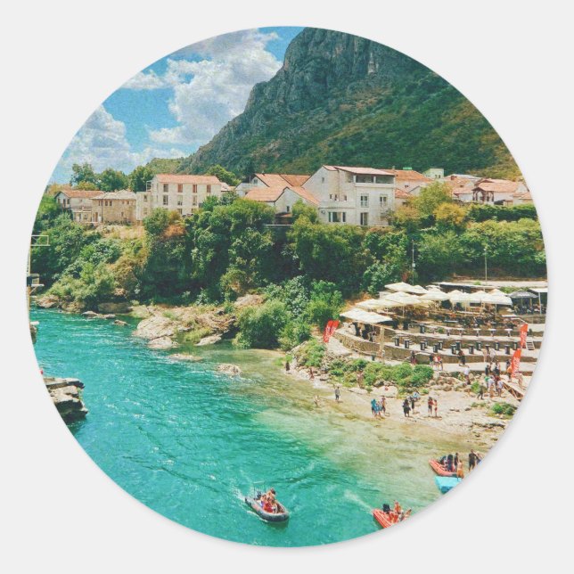 City of Mostar - Bosnia and Herzegovina Classic Round Sticker (Front)