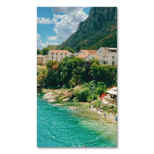 City of Mostar - Bosnia and Herzegovina Magnetic Business Card (Front Vertical)