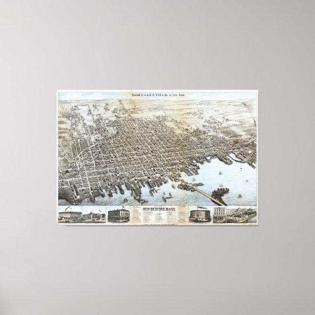 City of New Bedford Massachusetts (1876) Canvas Print (Front)