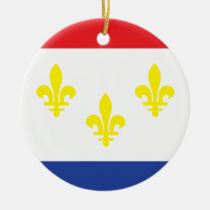 City of New Orleans flag Ceramic Tree Decoration