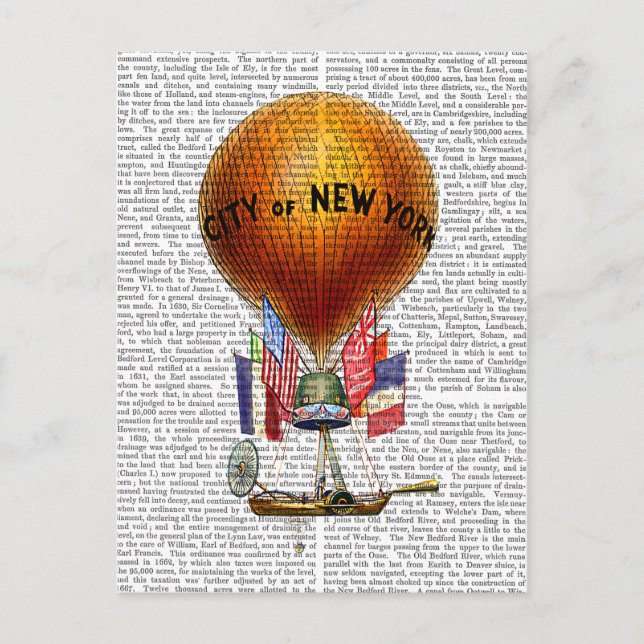 City of New York Hot Air Balloon Postcard (Front)