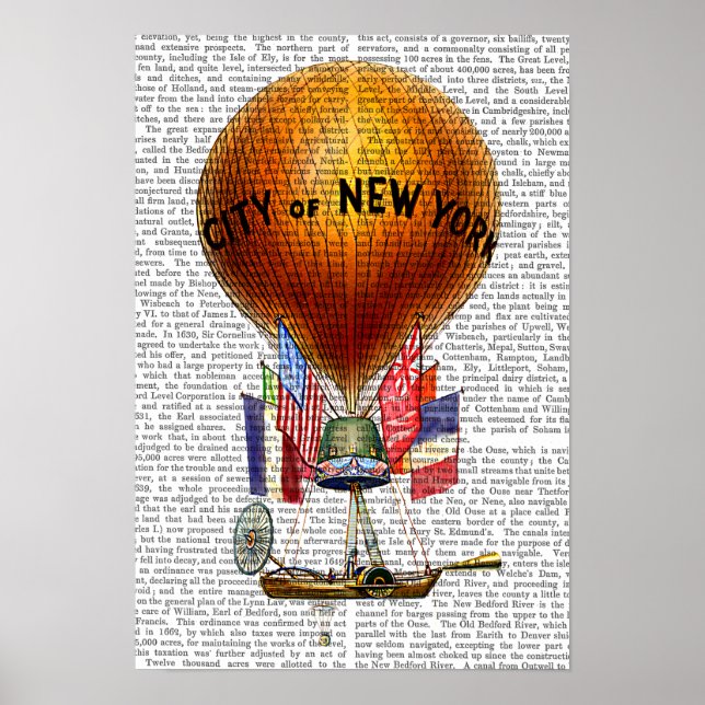 City of New York Hot Air Balloon Poster (Front)