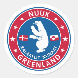 City of Nuuk Greenland. Badge of Nuuk Classic Round Sticker