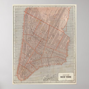 City of NY Atlas Map Poster