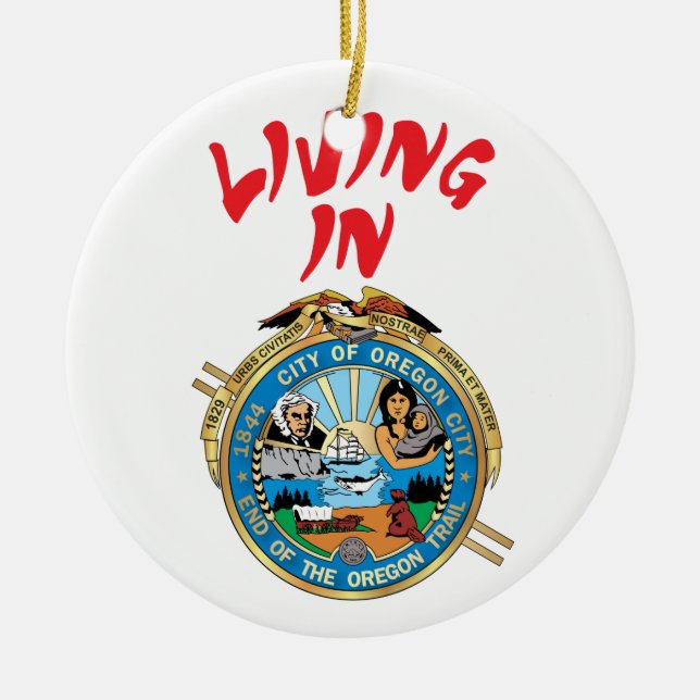 City of Oregon Ceramic Tree Decoration (Front)