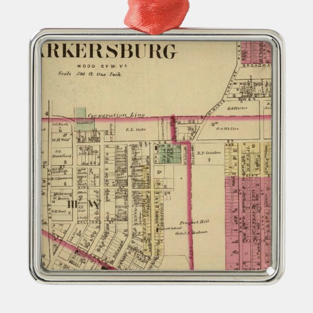 City of Parkersburg, West Virginia Metal Tree Decoration (Front)