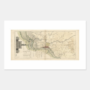 City of Philadelphia Pennsylvania Map (1777) Rectangular Sticker
