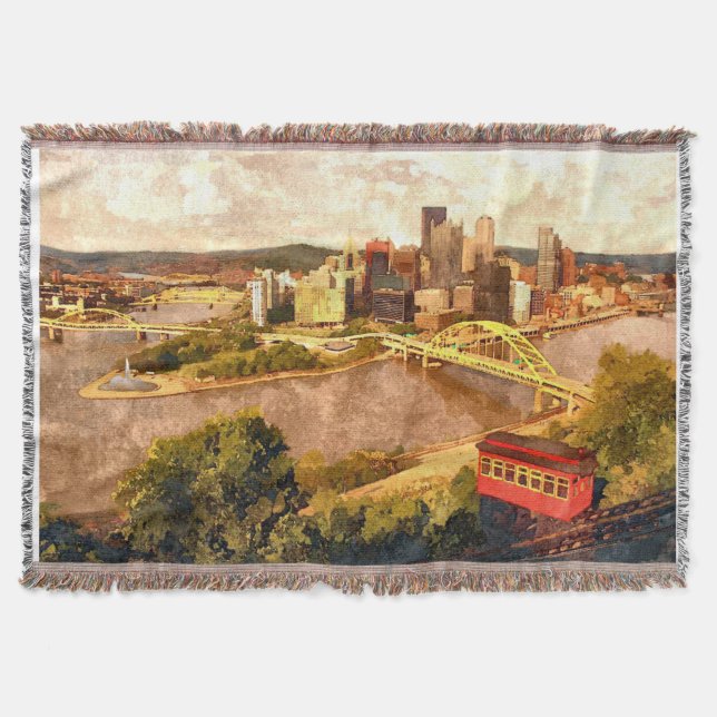 City of Pittsburgh Throw Blanket (Front)