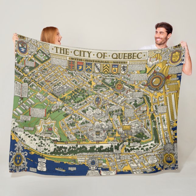 City of Quebec Map Fleece Blanket (In Situ)