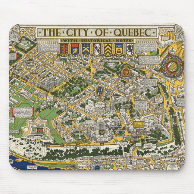 City of Quebec Map Mouse Mat (Front)