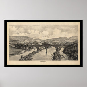 City of Reading PA Pennsylvania Bridge Poster
