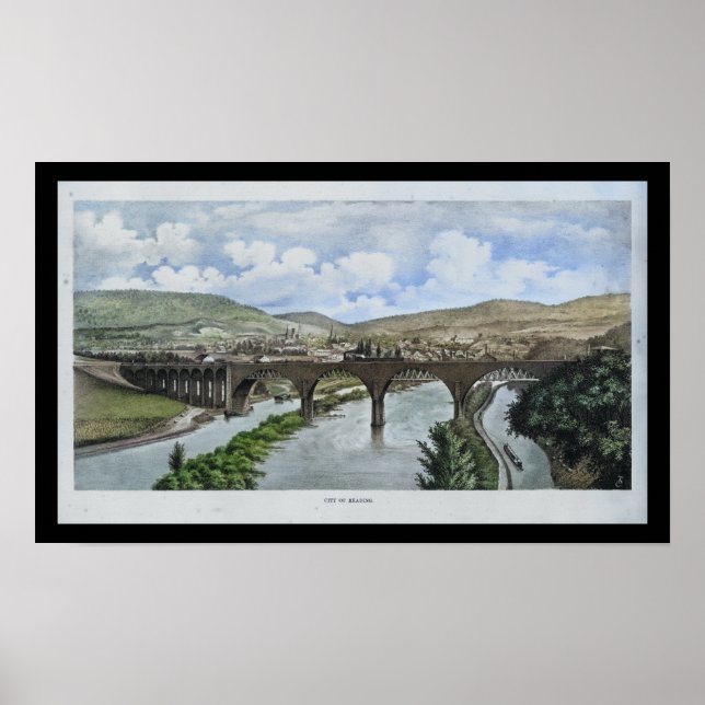 City of Reading PA Pennsylvania Bridge Print (Front)